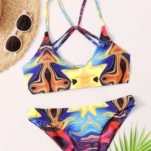 🌞SHEIN Trippy Colorful Bikini🌞